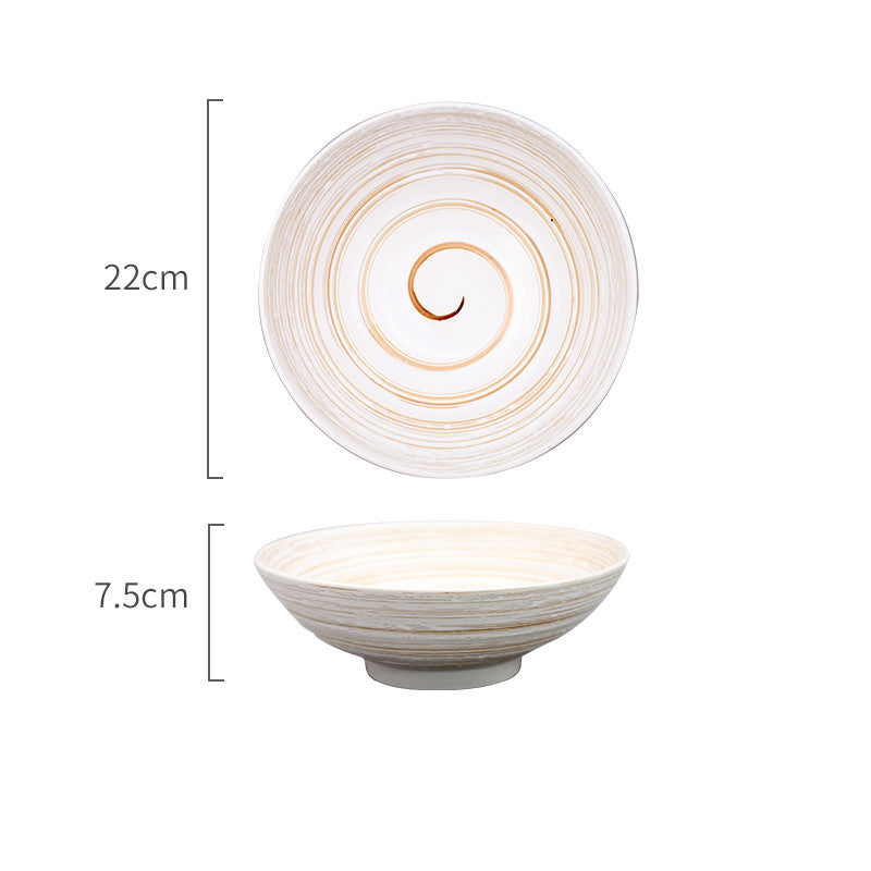 Japanese-Style Creative Ceramic Home Restaurant With Retro Ribbed Ramen