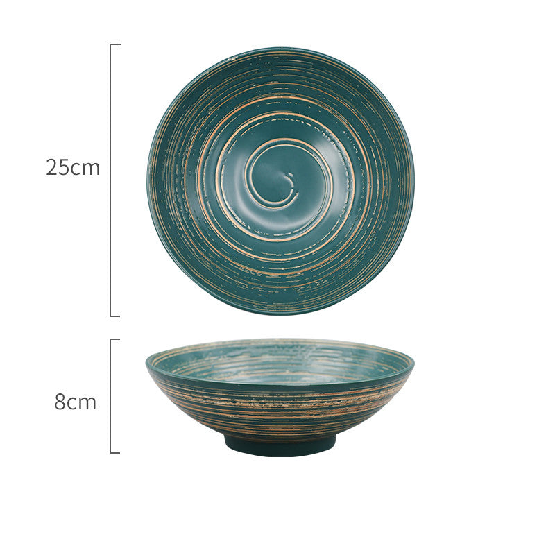 Japanese-Style Creative Ceramic Home Restaurant With Retro Ribbed Ramen