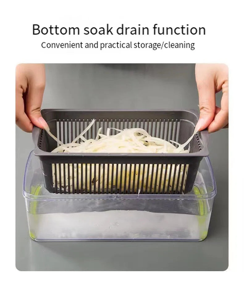 14/16pcs Multifunctional Vegetable Slicer Cutter Food Grade Shredder with Basket Fruit Potato Onion Mincer Chopper Carrot Grater