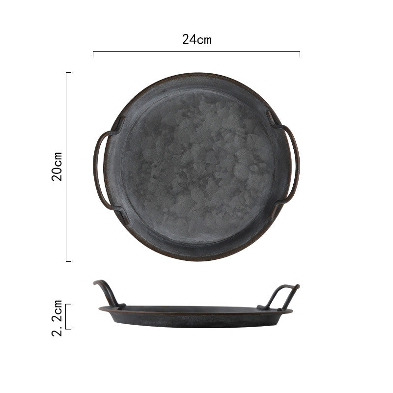 Wrought Iron Tray Creative Household Bread Home Decoration Retro