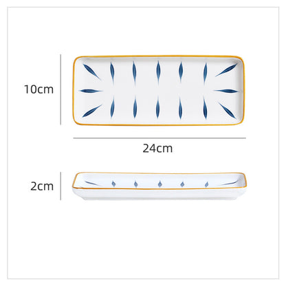 Japanese Plate Rectangular Sushi Simple Ceramic Tableware