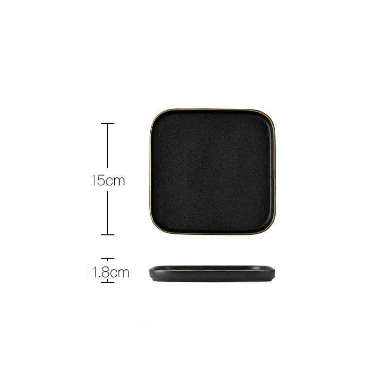 Household Simple Black Frosted Ceramic Dish