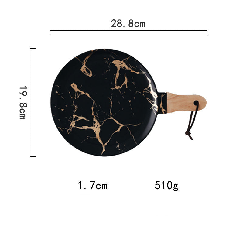 Light luxury style marble and gold irregular ceramic tray