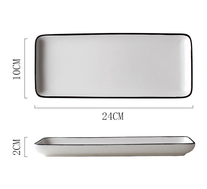 Japanese Plate Rectangular Sushi Simple Ceramic Tableware