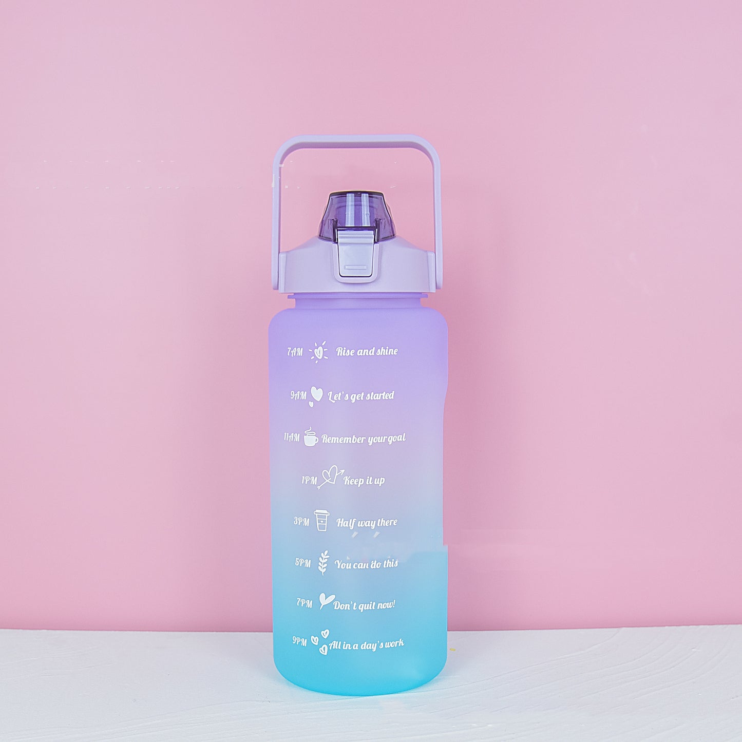 Gradient 2L Straight Frosted Straw Cup