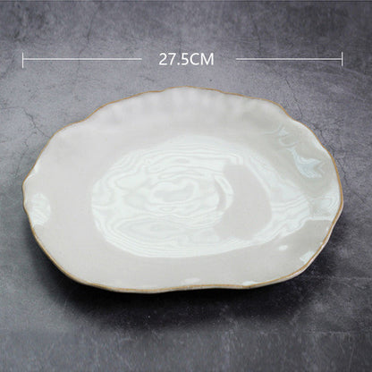 Irregular ceramic bowl dinner plate
